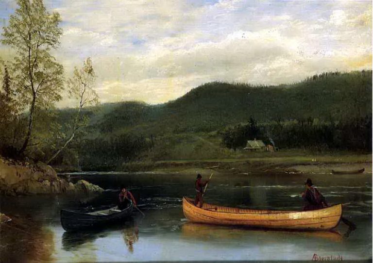 Двое мужчин в лодке картина