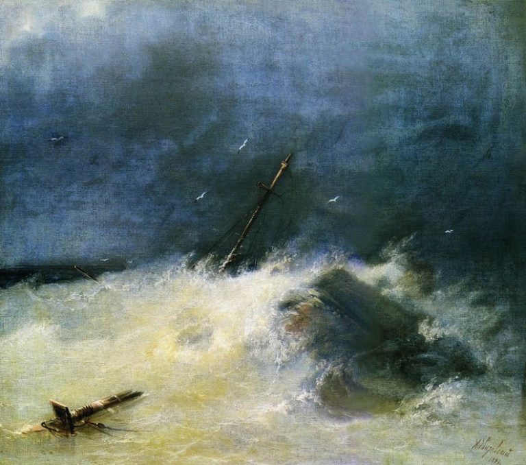 Буря на море 1893 44,5х48 картина