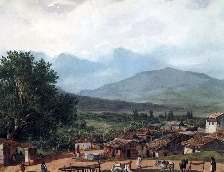 Деревня св. Рокка близ города Корфу. 1835 картина