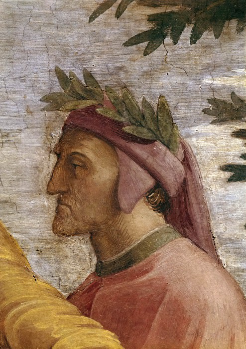 Станца делла Сеньятура: Диспут (фрагмент – Данте Алигьери) картина
