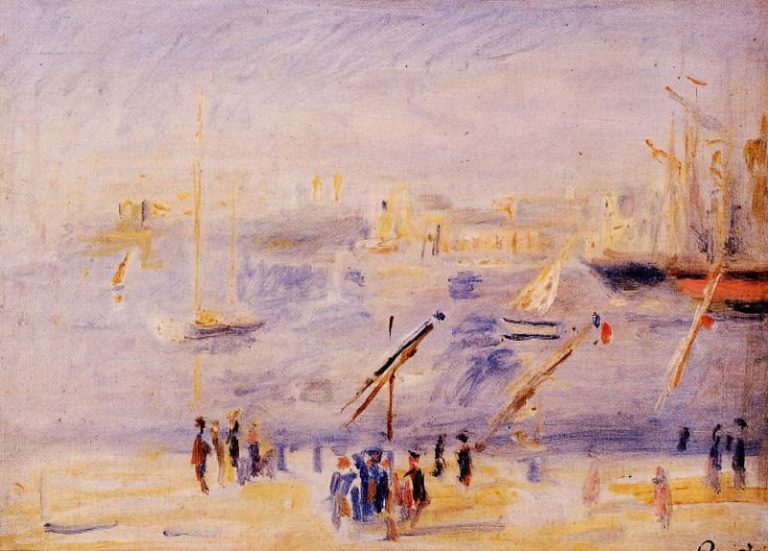 Старый порт Марселя, люди и лодки картина