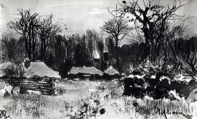 Деревня. Ранняя весна. 1888 картина