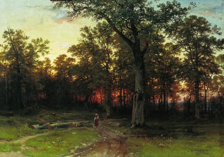 Лес вечером 1868-1869 80х120 картина
