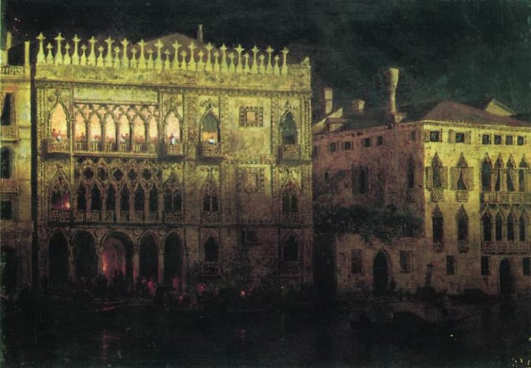 Дворец Ка д-Ордо в Венеции 1878 27х37 картина