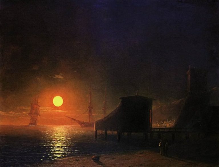 Феодосия. Лунная ночь 1852 29х36 картина
