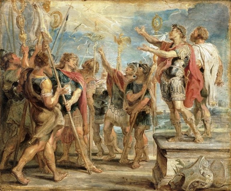 Император Константин и Знамя Христа картина