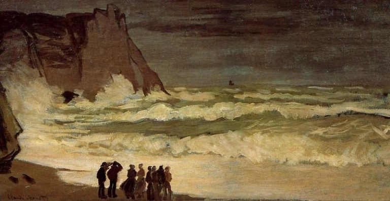 Маннепорт, бурное море в Этрета картина