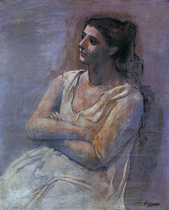 Сидящая женщина со скрещенными руками (Сара Мерфи) картина