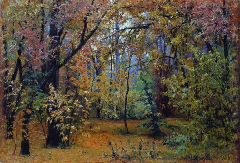 Осенний лес 1876 30х45 картина