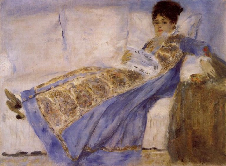 Мадам Моне на диване картина