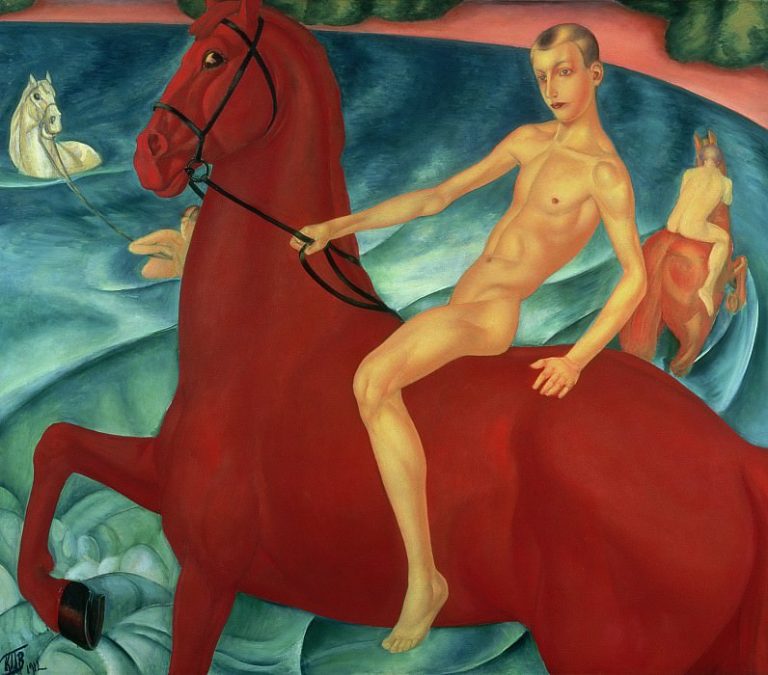 Купание красного коня. 1912 картина