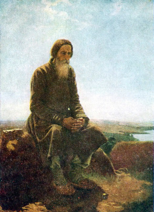 Крестьянин в поле. 1876 Х. , м. 62. 5х50 Рига картина
