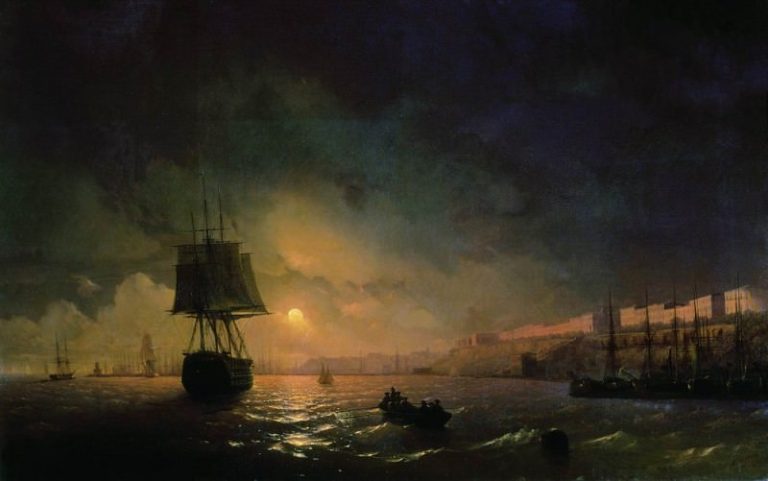 Вид Одессы в лунную ночь 1846 122х190 картина