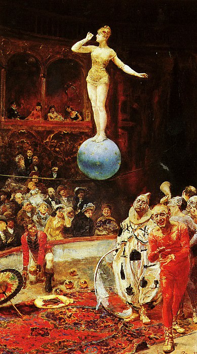 Перальта-дель-Кампо, Франсиско (Spanish) 1897 La Salida Del Circo SND Roma89 OC 71by41cm картина
