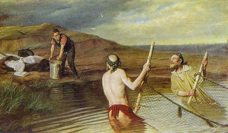 Рыбаки. (Священник, дьякон и семинарист). 1879 Х. , м. 104х179. 5 Н. Новгород картина