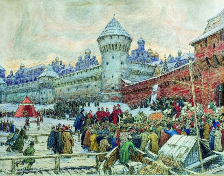 Старая Москва. Отъезд с кулачного боя. 1900-е картина