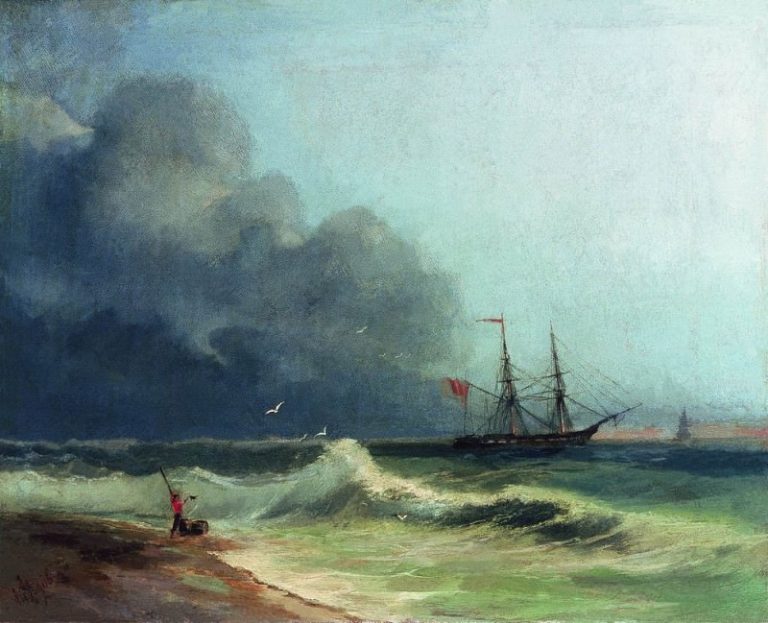 Море перед бурей 1856 36х48 картина