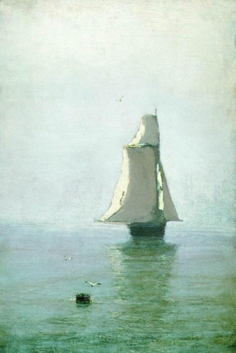 Море с парусным кораблем. картина