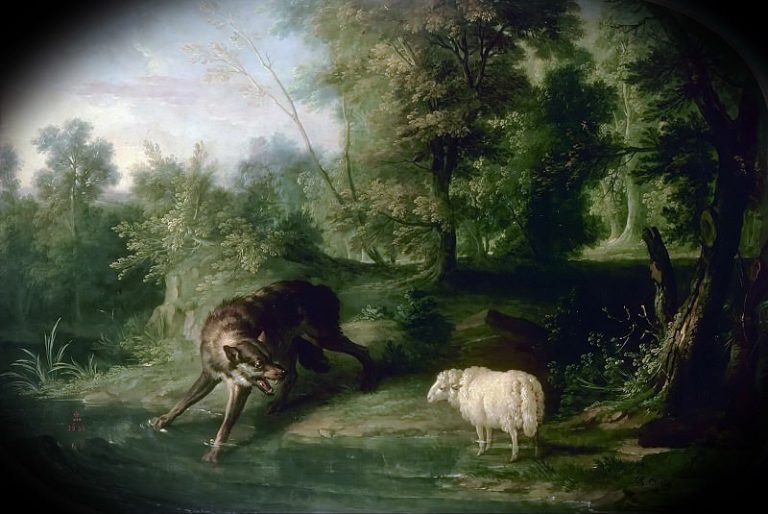 Удри, Жан-Батист – Волк и овца картина