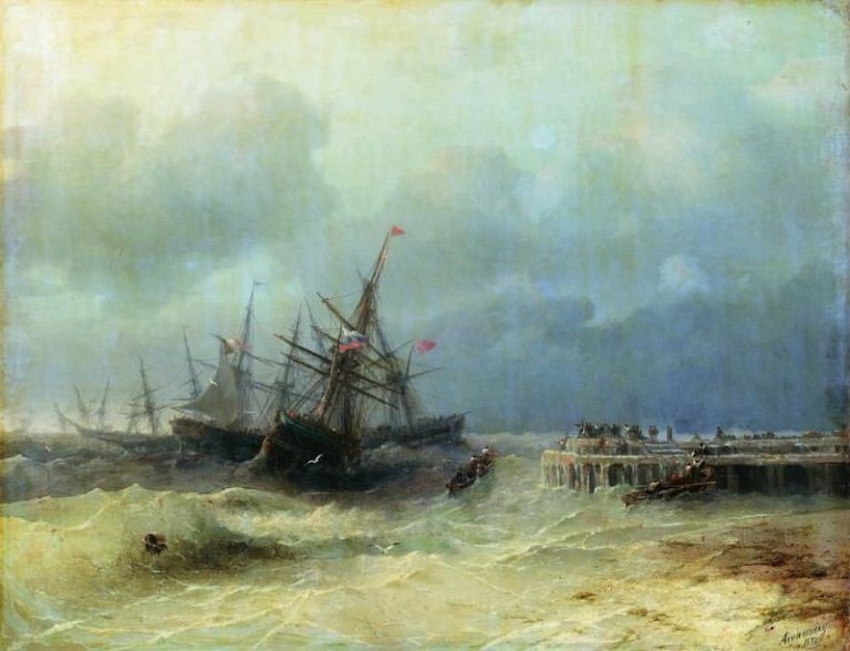 Спасающиеся от бури 1872 65х80 картина