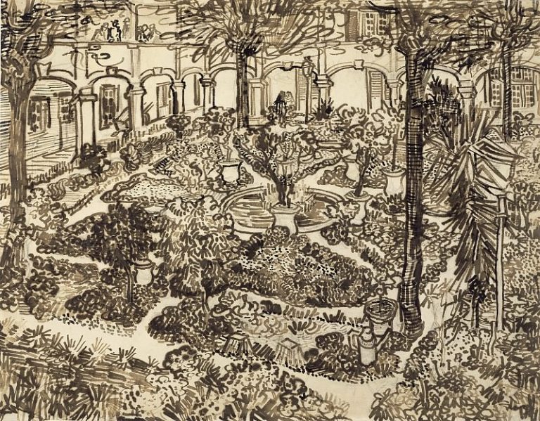 Больничный сад в Арле картина
