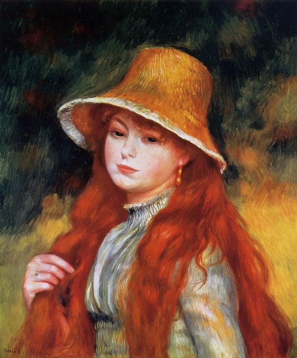 Девушка в соломенной шляпе картина