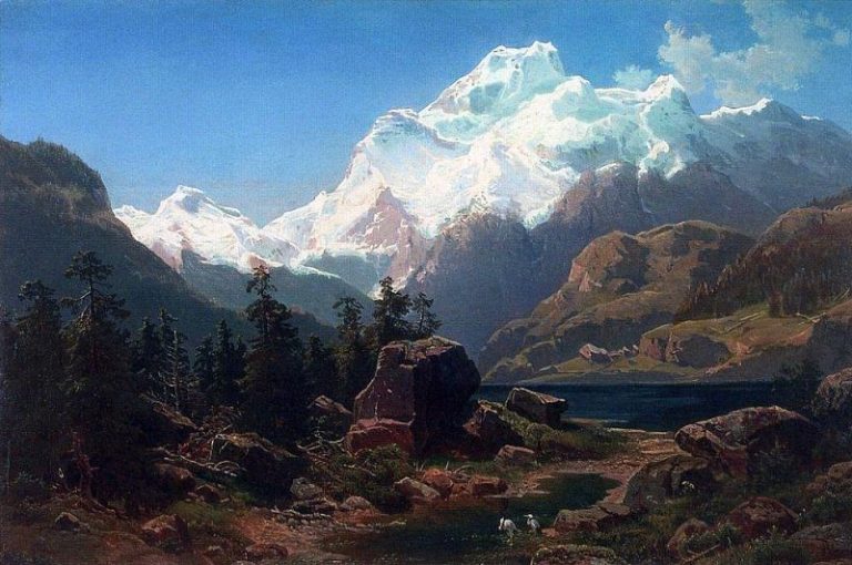 Швейцарский вид. 1862 картина