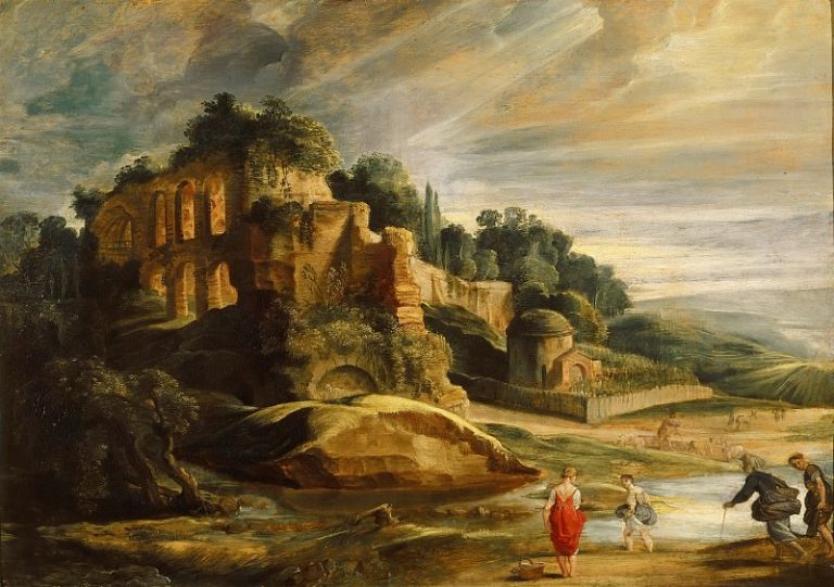 Пейзаж с руинами на Палатинском холме в Риме картина