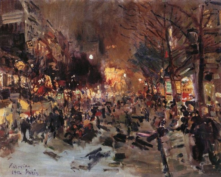 Бульвар в Париже. 1912 картина