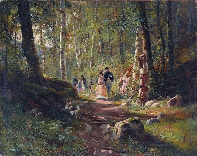 Прогулка в лесу картина