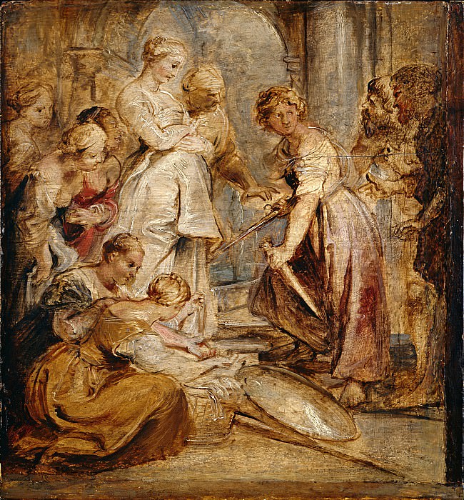 Ахиллес и дочери Никомеда картина