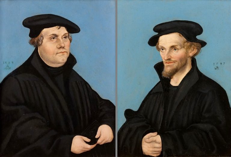 Лукас Кранах I – Лютер и Меланхтон картина