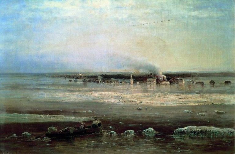 Разлив Волги под Ярославлем. 1871 картина