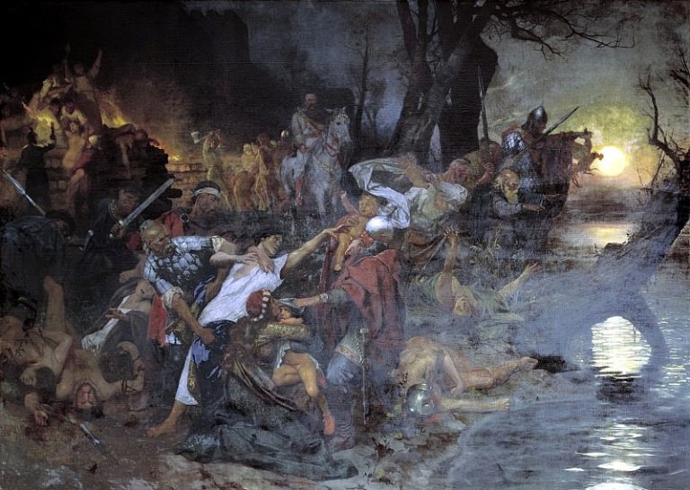 Тризна дружинников Святослава после боя под Доростолом в 971 году картина