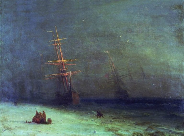Буря на Северном море 1875 47х63 картина