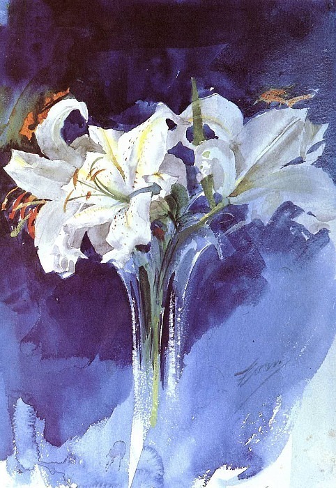 Белые лилии картина