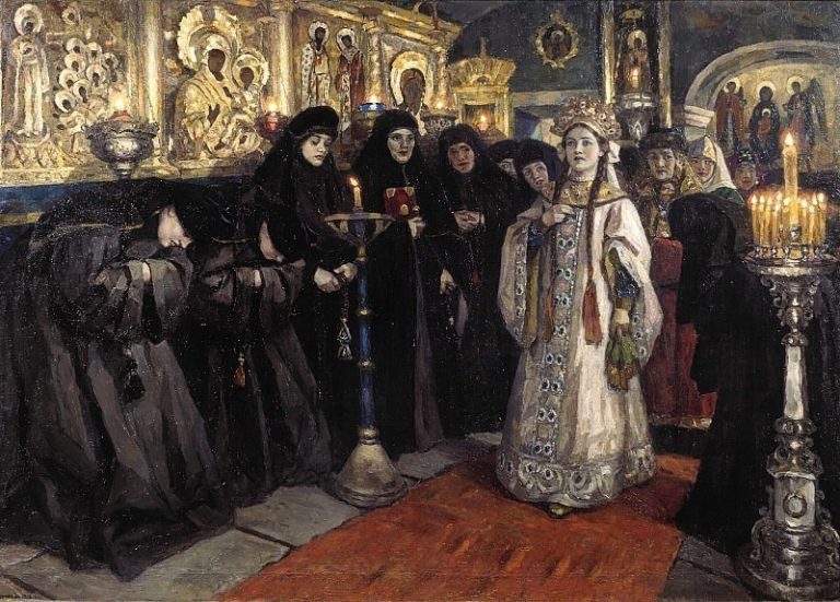 Посещение царевной женского монастыря картина