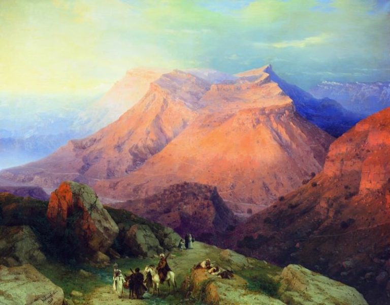 Аул Гуниб в Дагестане.Вид с восточной стороны 1869 133х169 картина