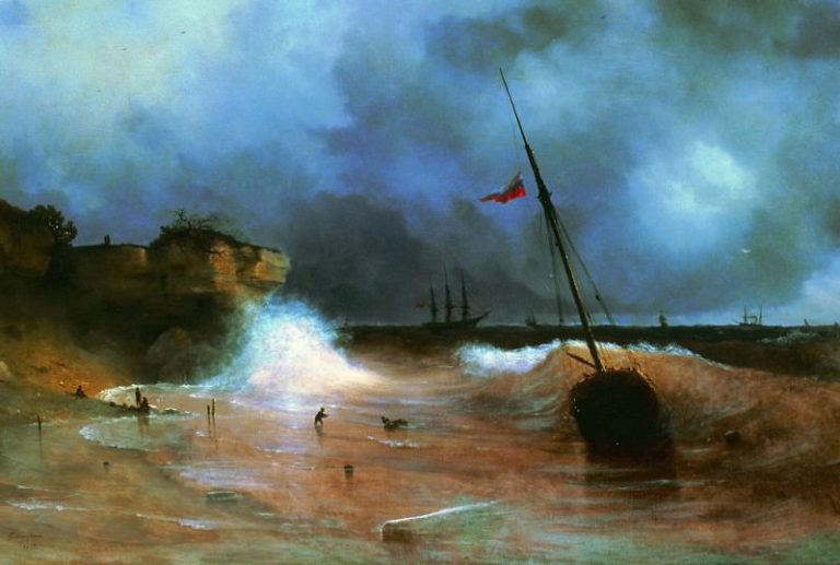 Конец бури на море 1893 91х135 картина