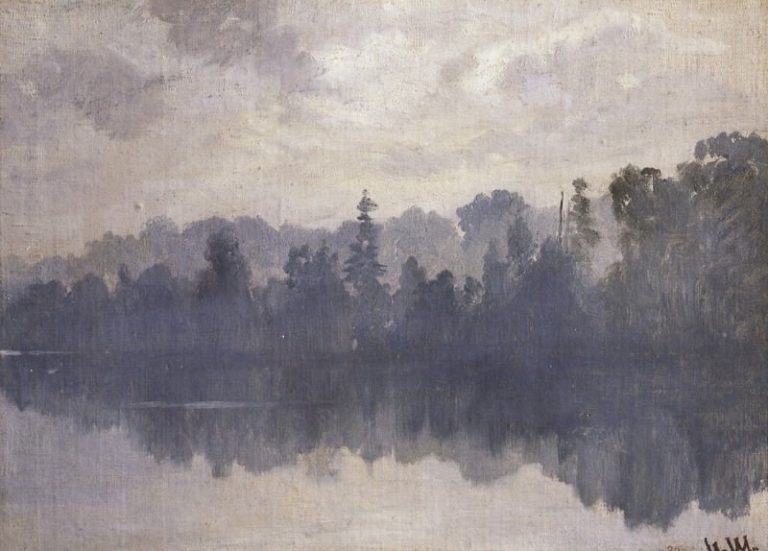 Крестовский остров в тумане. 1880-1890-е 27х36 картина