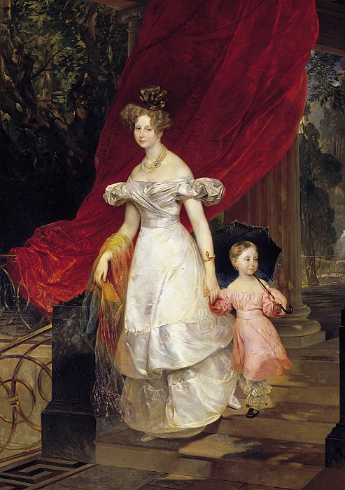Портрет великой княгини Елены Павловны с дочерью Марией. картина