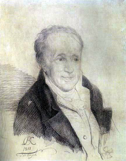 Портрет Ивана Петровича Вульфа. 1811 г. Бумага, итальянский карандаш. 26, 9х22, 1 Тверь картина