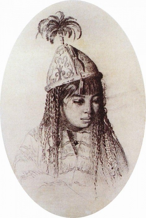 Киргизская девушка картина