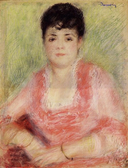 Портрет женщины в красном платье картина