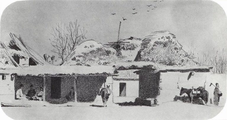 Постоялый двор близ Ташкента. 1867 картина