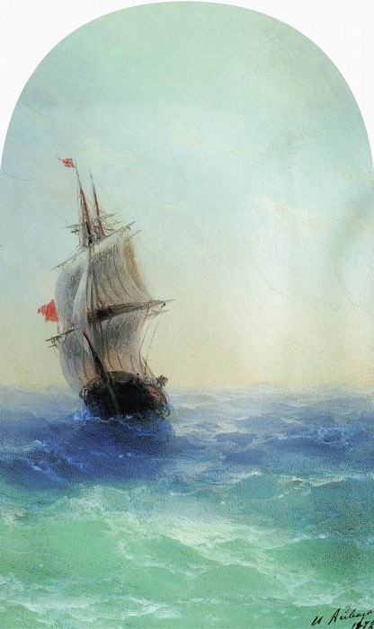 Бушующее море 1872 29х18 картина