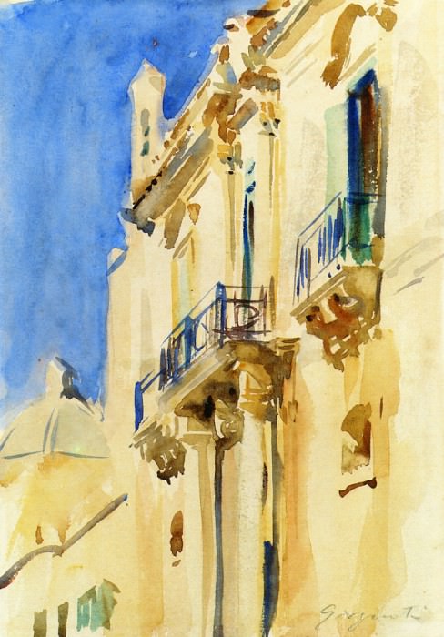 Фасад палаццо, Джиргенте, Сицилия картина