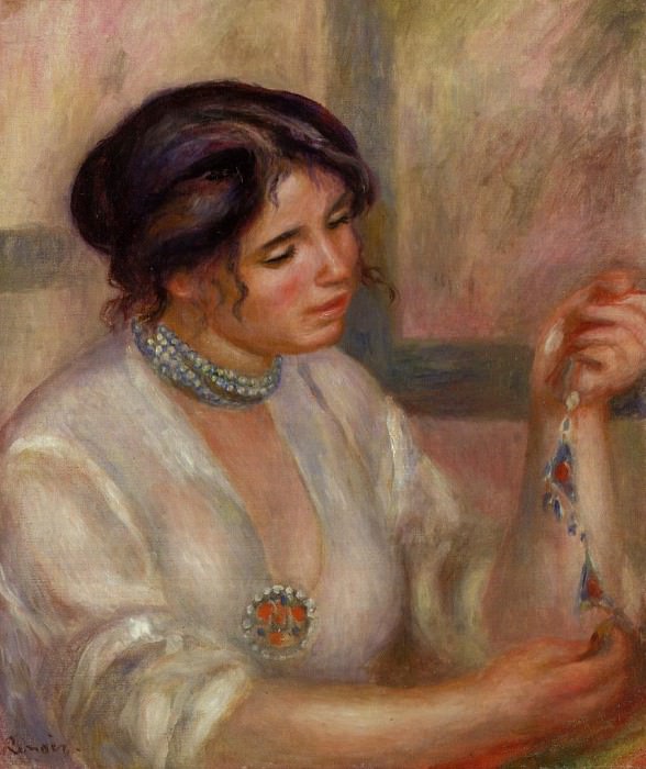 Женщина с ожерельем картина