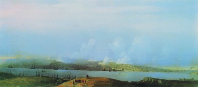 Осада Севастополя 1859 32,5х72 картина
