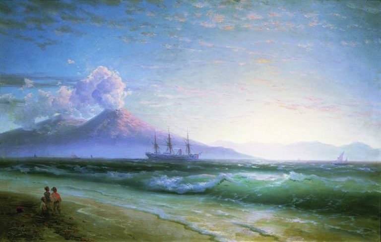 Неаполитанский залив ранним утром 1897 61х94 картина
